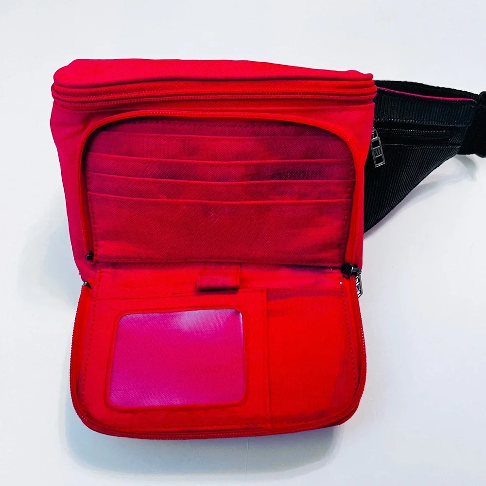 Vintage Mondo Red Fanny Pack Belt Bag Travel Hiking Festival Organizer - Picture 6 of 9